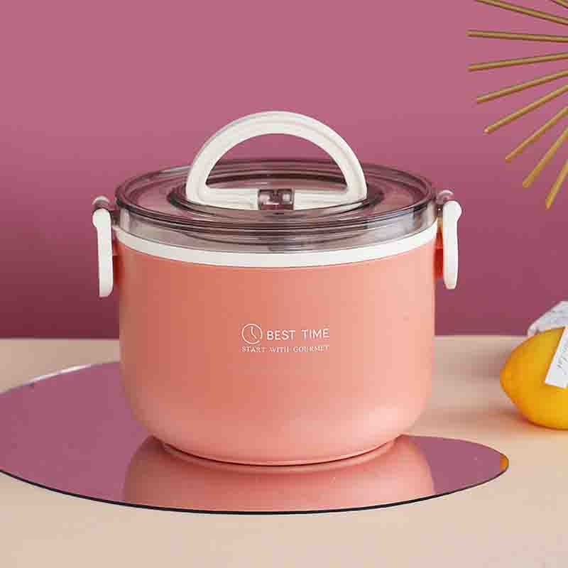 Stainless Steel Insulated Lunch Box for Female Students Cute Large Capacity Fruit Lunch Box with Tableware