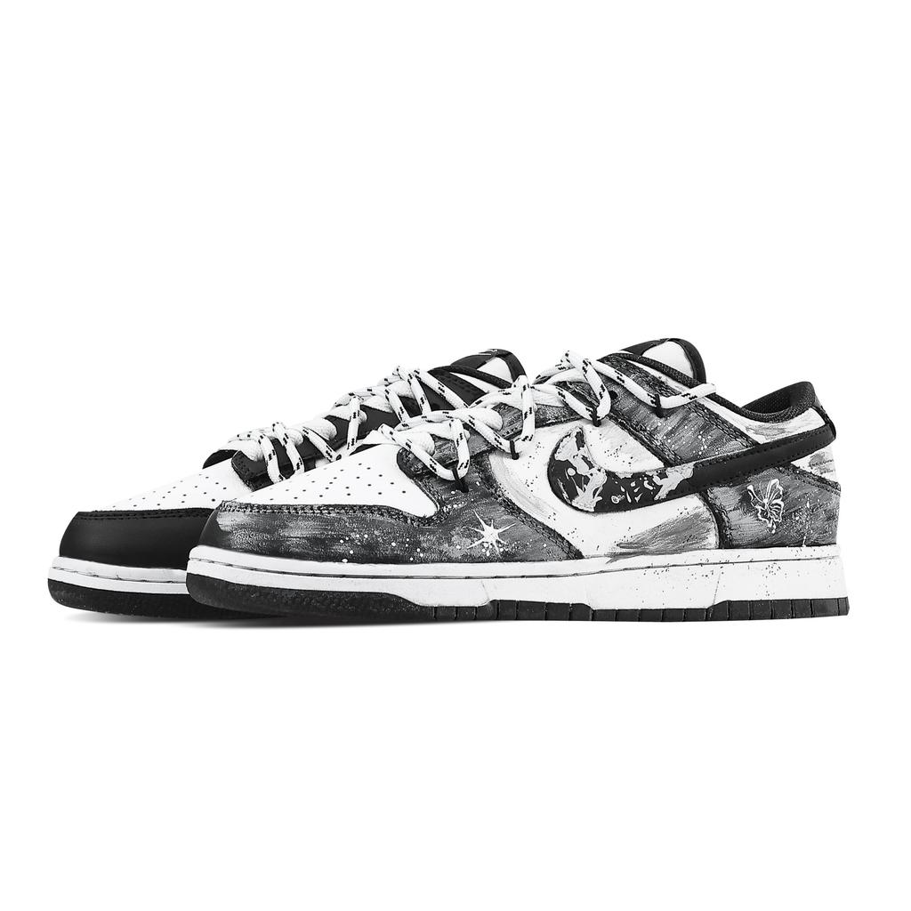 Nike Dunk Star Butterfly Slip Resistant Abrasion Resistant Low top Skateboard Shoes Unisex Gray White HF5441-100(Team773-1)