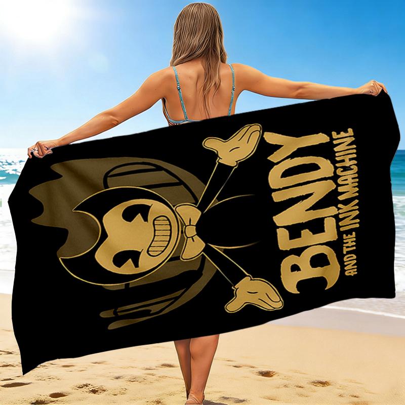 1Pc Bendy Ink Machine Beach Towel, Quick Dry, Multi-Use for Beach Pool Gym Yoga Home Travel, Christmas, Halloween, Xmas Gift M929400