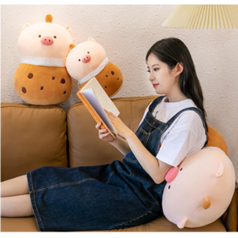 Pig Cartoon Cute Pulsh Doll Piggy Cosplay Stuffed Toy Pillow Cushion Decor Gift