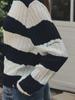 Teuwi Fade Color Block Stripe Long Sleeve Knit
