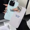Blue Striped English Slogan Pattern Phone Case For iPhone 17 Pro Max 16 15 14 13 12 11 XS Max X XR 7 8 Plus 16E 17E 17 Air Cover