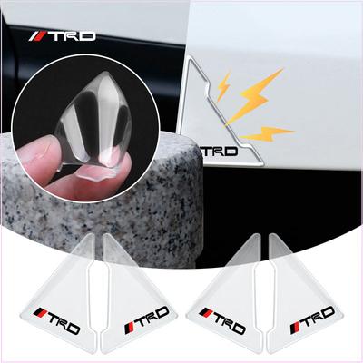 2Pcs Transparent Car Door Corner Cover Anti-Scratch Protection Sticker for Toyota TRD GR Auris Rav4 Yaris Hilux Corolla Prius Avensis Emblem
