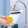 3 Gear Waterfall Kitchen Faucet Universal Splash Proof Extension Saving Nozzle 360 ° Rotating Bubbler Boosting Extended Faucet