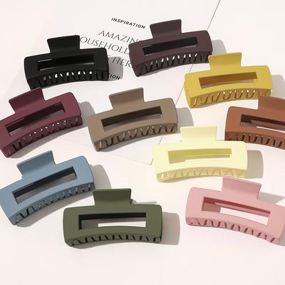 Einfache Quadratische Geometrische Matt Haar Krallen Schellen Acetat Haarnadeln Frauen Aushöhlen Pferdeschwanz Clips Make-Up Styling Werkzeuge Kopfbedeckung