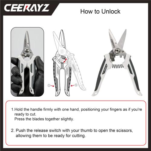 CEERAYZ 185mm Notched Scissors, Multipurpose Heavy-Duty, Made with 420 Japanese Stainless Steel, Industrial and All-Purpose Scissors for Metalworking,