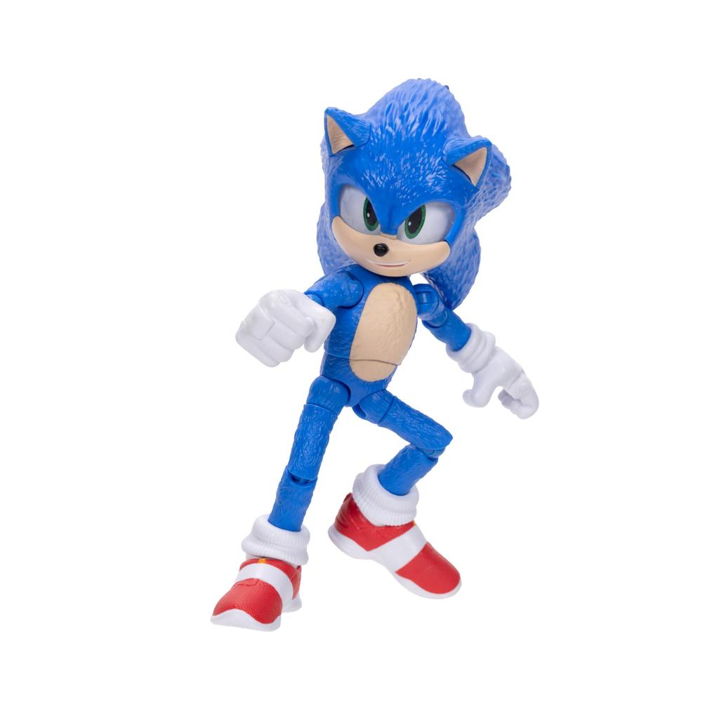Sonic 3 Movie Action Figure 5'' Sonic Collector Toy Figure Highly Articulated for BoysGirls - Officially Licensed Sonic the Hedgehog 3 Movie Product.