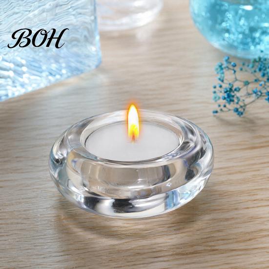 Small Glass Candle Holder Flower Tealight Holder, Plum Blossom for Home Party Decor, Wedding Table Centerpiece Compact