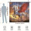 Majestic Winged Horse at Sunset Shower Curtain - Water-Resistant, Easy to Clean, Adds a Fantasy and Dramatic Touch