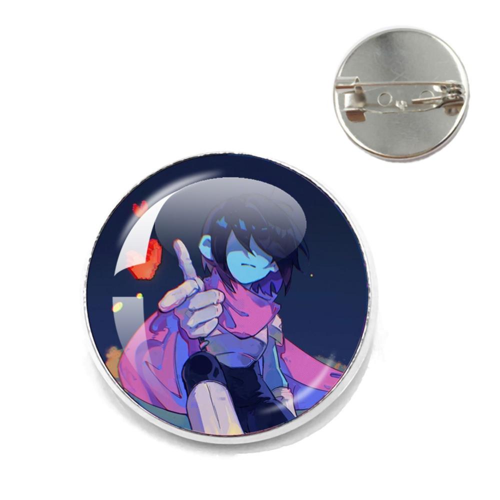 Deltarune Postava ze hry Kris Vtipný Meme Kovové Špendlíky Skleněná Brož Odznaky Doplňky Špendlíky Herní Fanoušci Přátelé Šperky Dárek