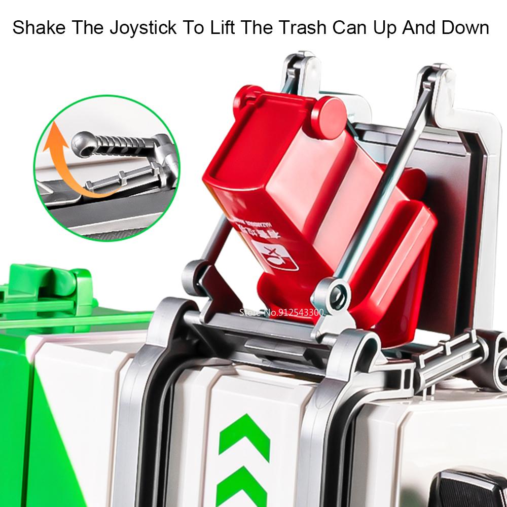 1:24 Garbage Car Sanitation Truck Toy Model Metal Diecast Music Light Doors Opened Engineering Vehicles Inertial Advance Toys