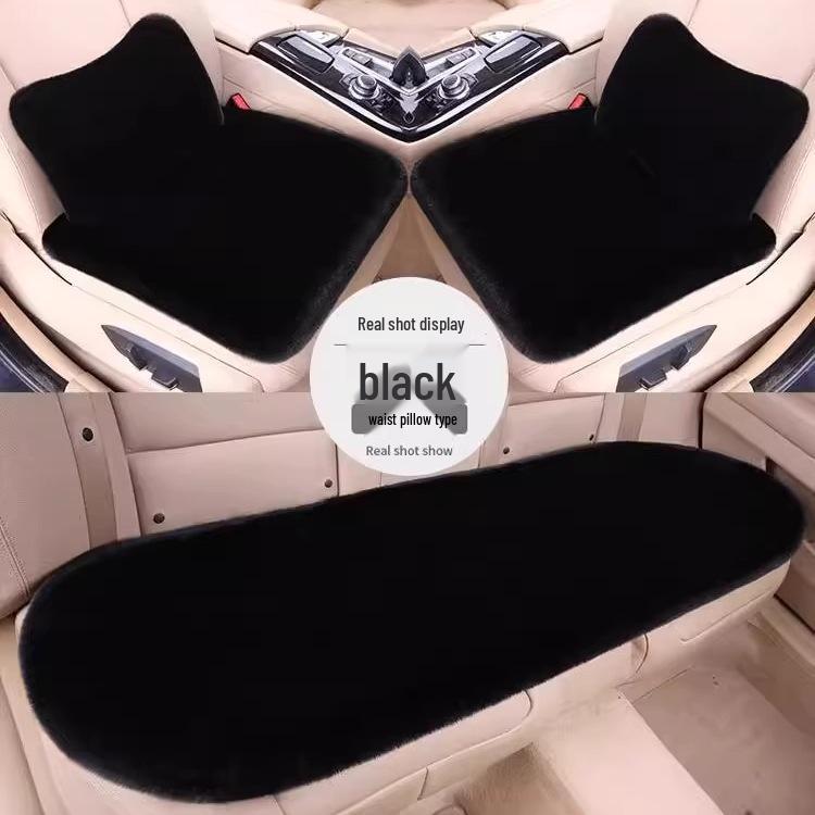 Universal Plush Car Seat Cushion - Thick, Warm, Non-Slip Rabbit Hair for Autumn & Winter