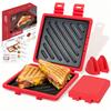 AHJ Hot Sandwich Maker - Microwave-only, for Making Hot Sandwiches In the Microwave. Microwave Grill Pan, Includes Recipes, Grilled-look Plate, Non-st