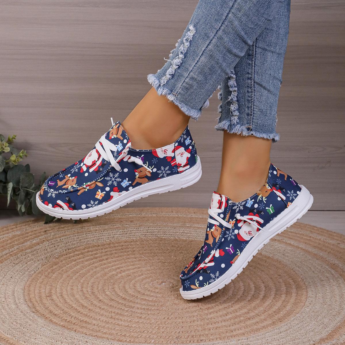 

Экспортируется в Европу, Америку и другие страны. Рождественские новые большие размеры литьевой тканевой обуви фабрика обуви плоская повседневная женская обувь 35 королевский синий