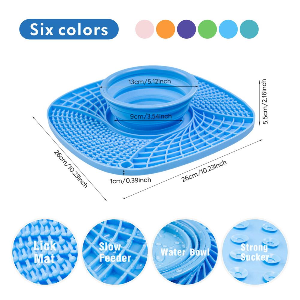 Pet  Placemat Folding Silicone Cat Dog Slow Food  With Suction Puppy Licking Feed Drink Mat Portable Placemat  Supplies
