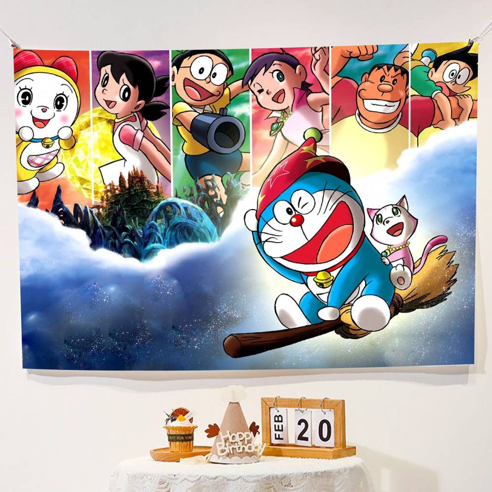 Doraemon Party Blue Cat Children Photography Backdrop Background for Baby Children Photocall Photo Studio