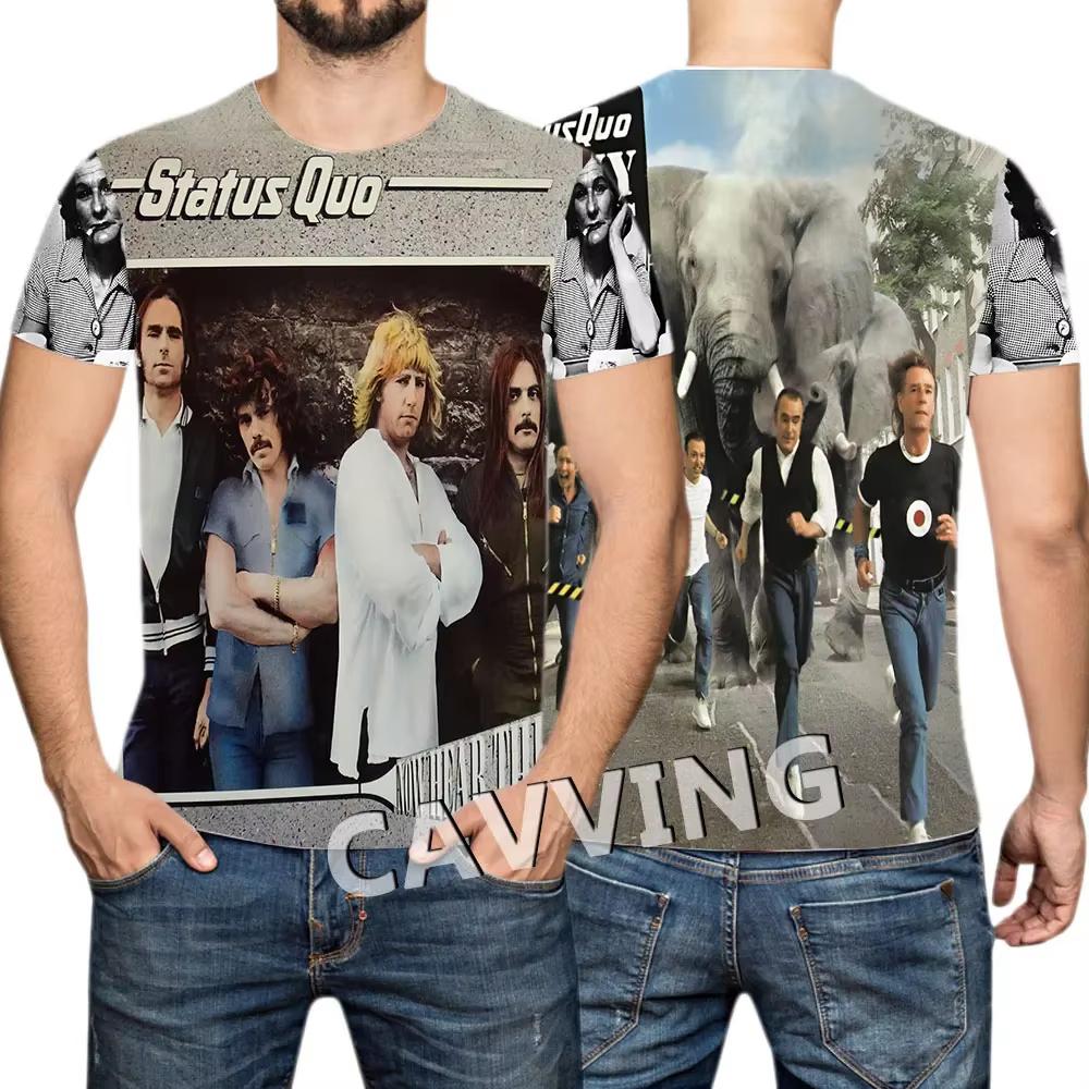 Men T-shirt Heavy Metal Rock Band Status Quo 3d Print T shirt Tops Womens Sports Large size Tops Tees Summer Tshirt Kid Clothing