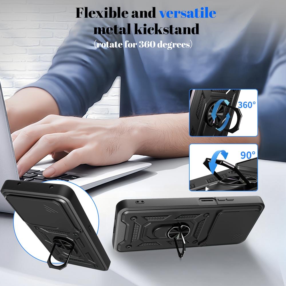 Magnetyczny uchwyt pierścieniowy Wstrząsoodporne etui pancerne do Honor 400 Smart 5G X7D 4G Pokrowiec ochronny na aparat do Honor400 Smart X7 D X 7D