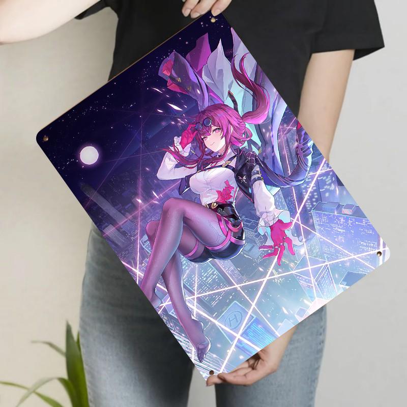 Anime GameGirl Custom Metal Tin Sign Home Living Room Decor Wall Art BedroomHanging Painting