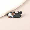 1/4Pcs Funny Cat Fight Cute Enamel Brooches Cartoon Creative Design Schoolbag Pins Badge Daily Wear Fashion Accessories Gifts