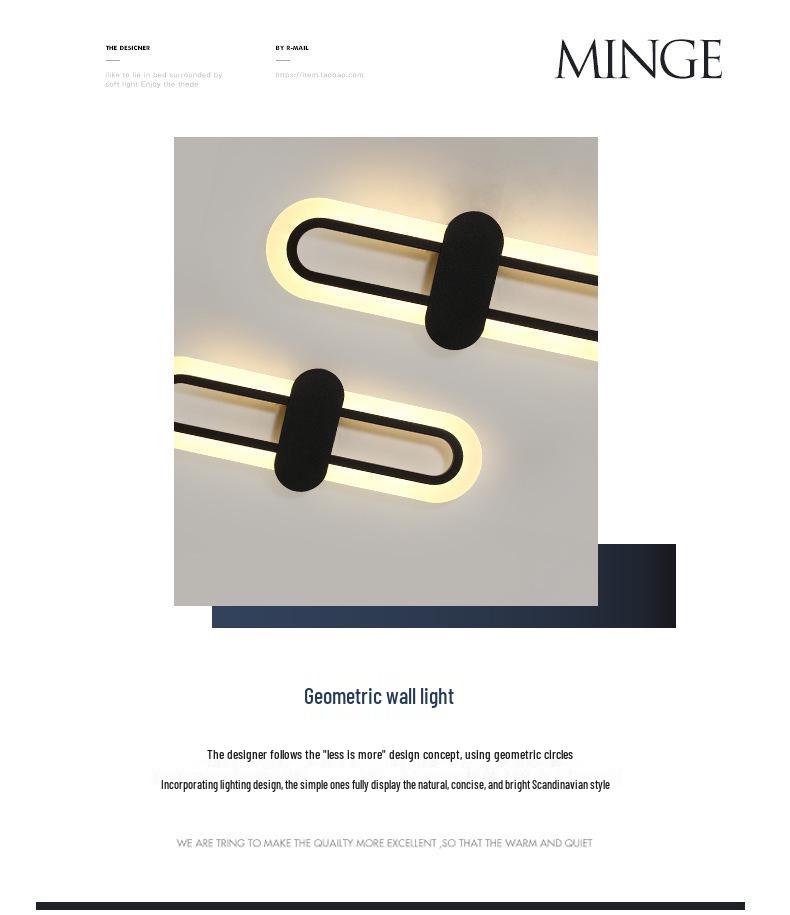 Nordic Minimalist Bedside Wall Light for Bedroom, Living Room, Stairway, or Hotel.