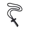 Religious Wood Beads Necklace Wood Crucifix Pendant Chain Handmade Rosary Necklace  Church