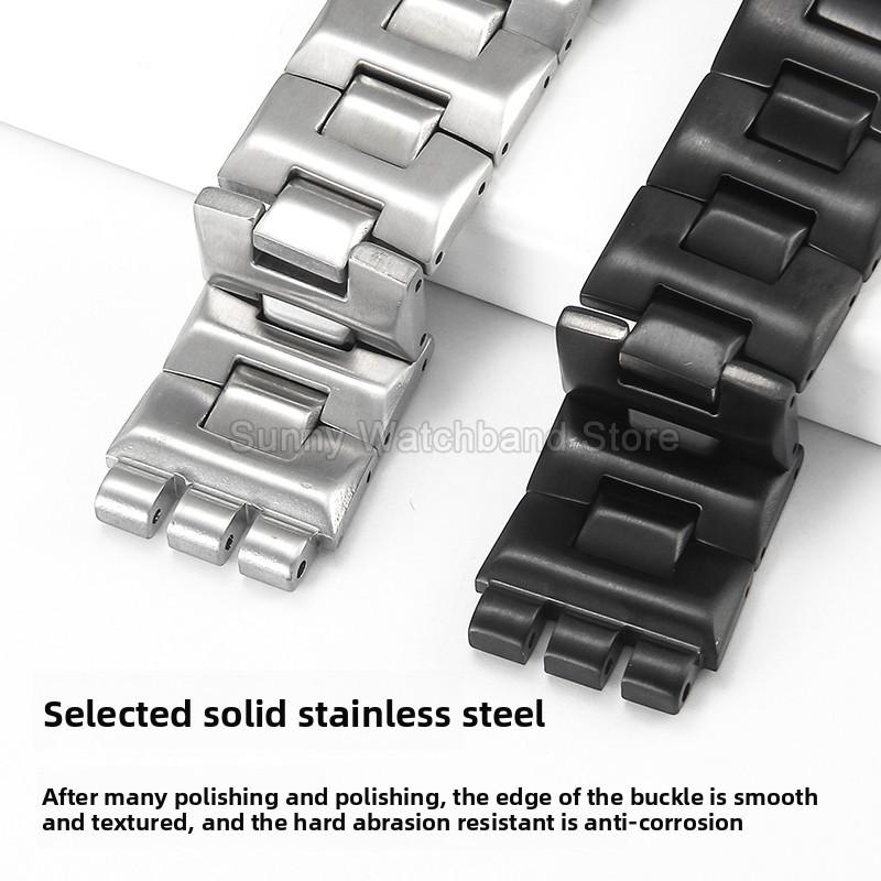 Silver Black for Swatch Bracelet 19mm Mid-Convex Style Stainless Steel 316L Watchband Easy-to-Clean Daily Wear Watch Accessories