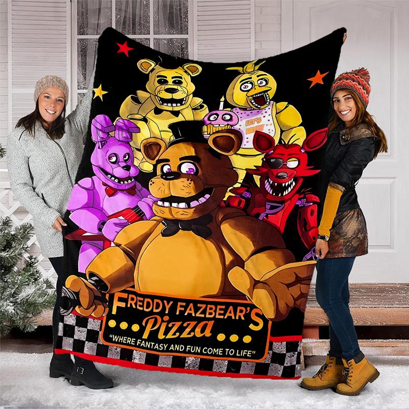 Five Nights At Freddy's Theme Printed Blanket - Perfect for Couch, Bed, Travel & Outdoor Use | Machine Washable, Cozy & Durable.