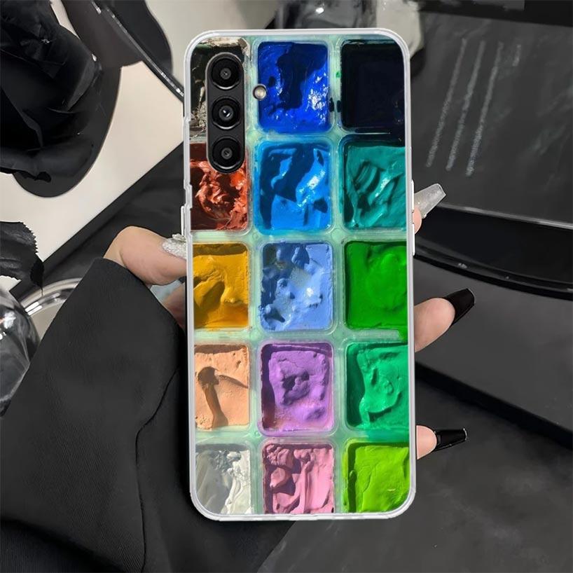 Watercolors Set Paint Palette Painting Box Phone Case for Samsung Galaxy A16 A26 A36 A56 A15 A14 A13 A12 A55 A54 A53 A25 A24 A23