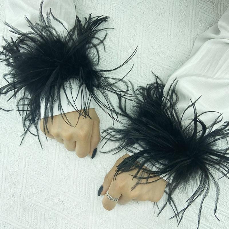 Feather Slap Bracelet Wrist Feather Cuffs Feather Wristband Women Hair Accessories Sexy Wristband Bracelet