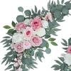 2x Hochzeitsbogen Blumen Künstliche Willkommensschild Dekoration Stuhllehne für