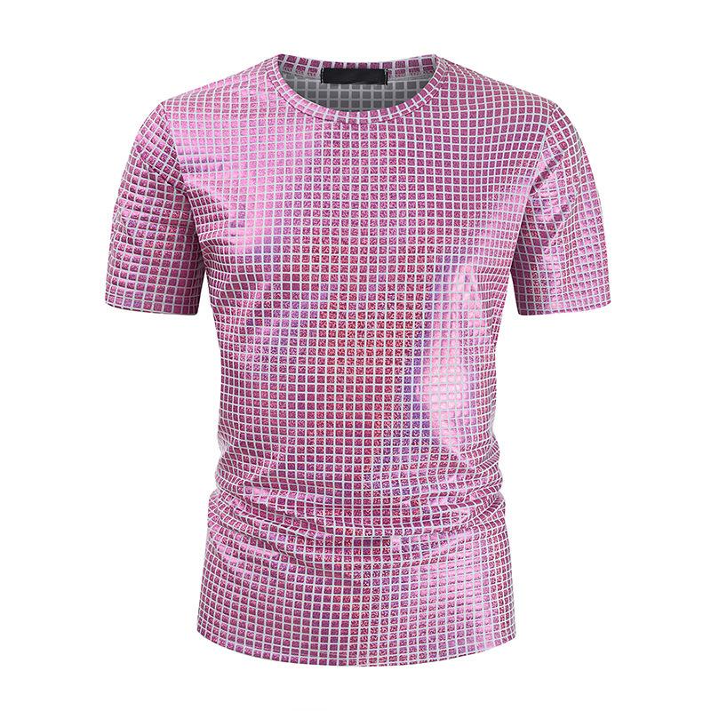 

Мужская летняя новая большая клетчатая футболка с коротким рукавом и круглым вырезом с ярким рисунком XXL