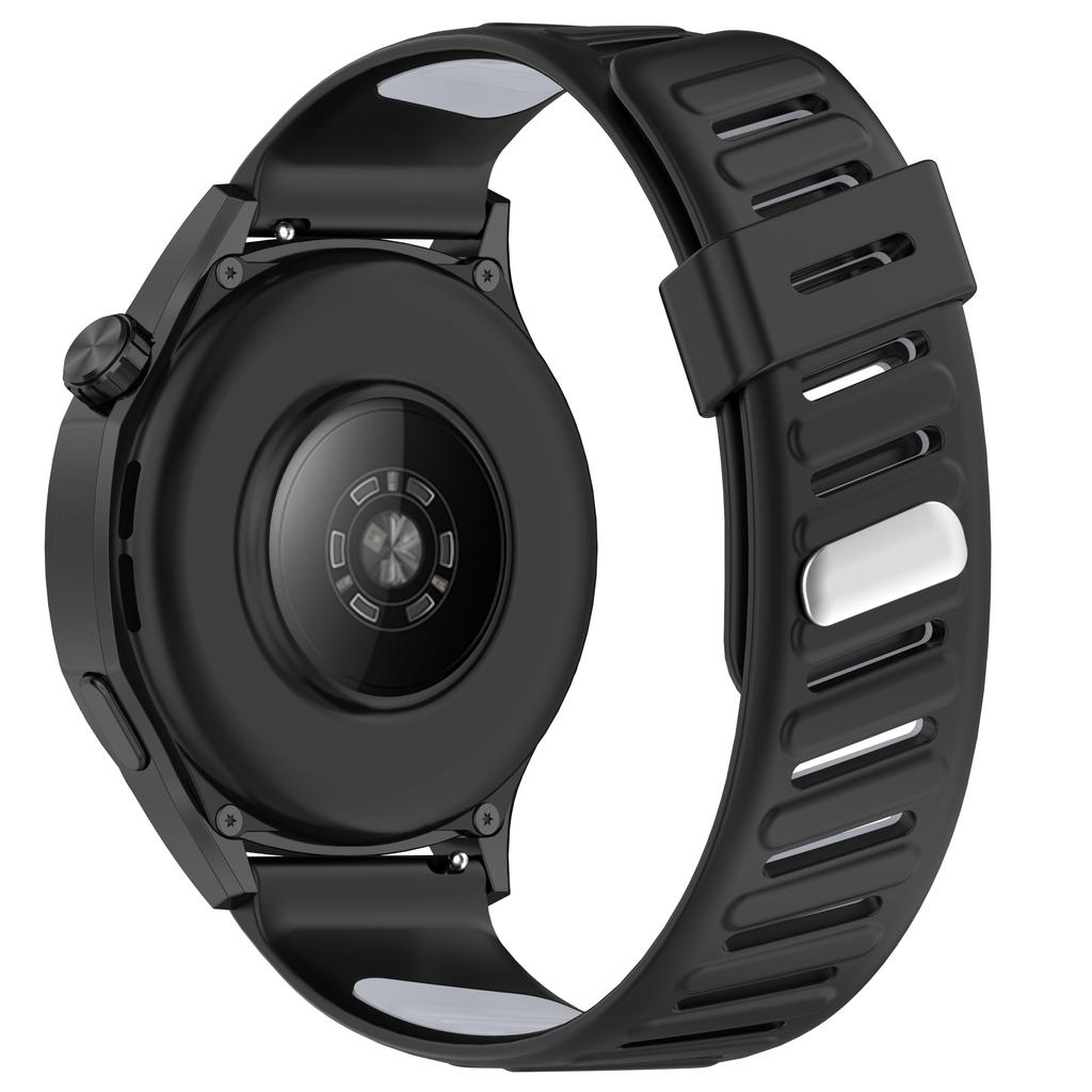 For Huawei Watch GT 5 46mm Silicone Watch Band 22mm Twill Dual Color Wrist Strap