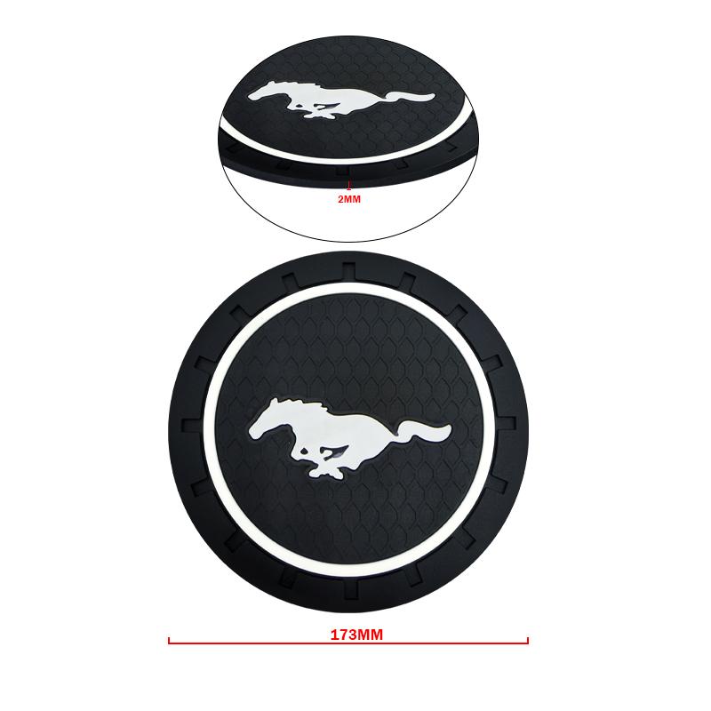 Car Sticker 1/2pc Car Heat-resisting Coaster Silica Gel Water Cup Slot Dirt Pad For Ford Mustang 2.3T Shelby GT350 GT500 GT 2015