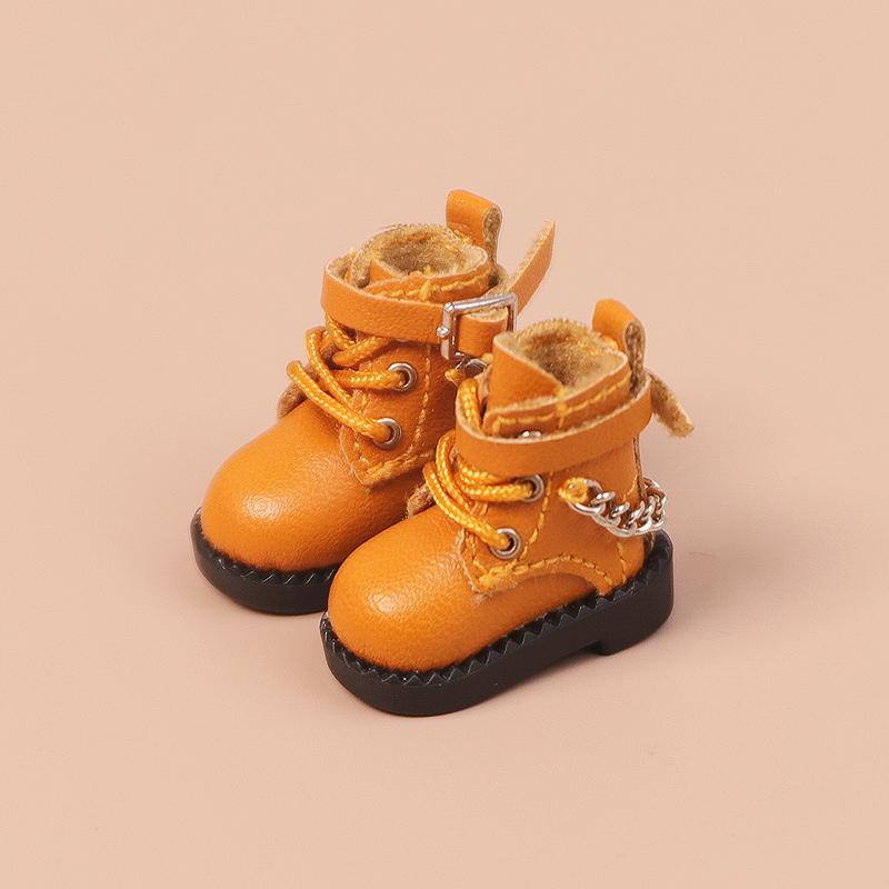 Ob11 Casual Chain Boots Shoes Leather Boots Molly Sister Head Shoes GSC Plain Doll Shoes Doll Accessories 1/12bjd Shoes New