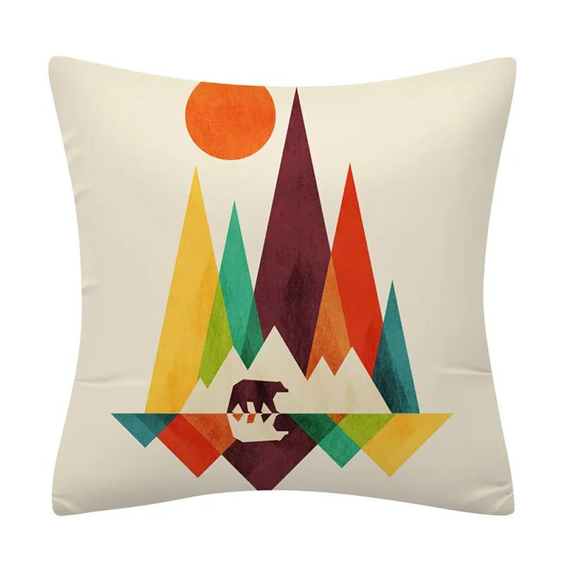 45*45cm Creative Color Geometric Design Pattern Cushion Cover Sofa Office Seat Car Waist Home Decoration