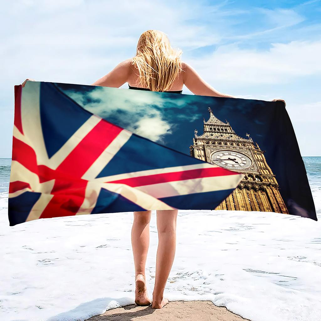 Britische Flagge Badetuch, UK Schnelltrocknend Saugfähig Übergröße Sandfrei Sandfest s Extra Groß