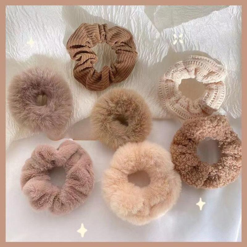 

7 sets of women s hair band sets, plush solid hair bands, women s hair bands and hair accessories, women s winter hair bands 7pcs кавовий