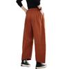 2025 Summer New Korean Version of Temperament Cotton Nine-point Casual Pants Women's Hip Covering and Thin Solid Color Elastic Waist Wide-leg Pants