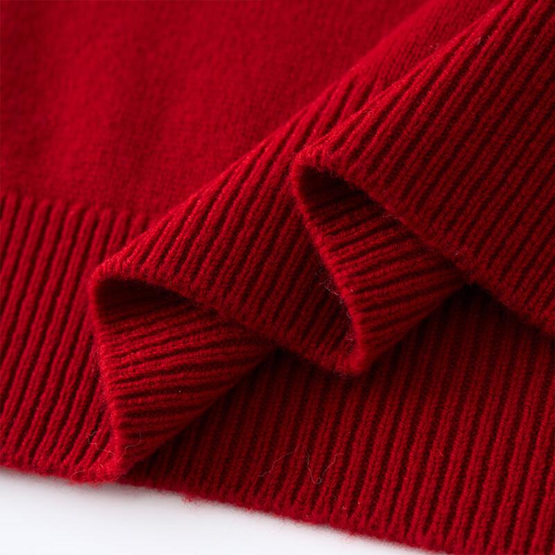 Northern Deer 100% Merino Wool New Year Red Koi Pullover Sweater