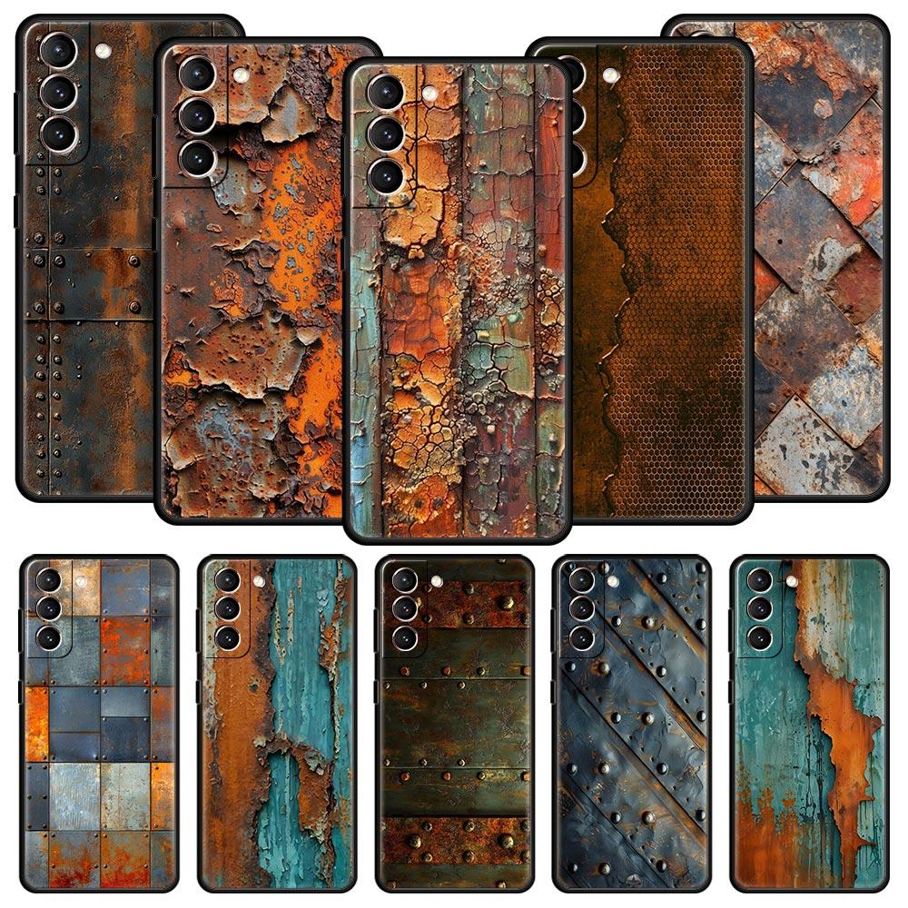 Vintage Industrial Style Rusty Phone Case Cover for Samsung Galaxy S25 S24 S23 S22 S20 S21 FE Ultra S25Edge S10 Plus 5G Soft TPU