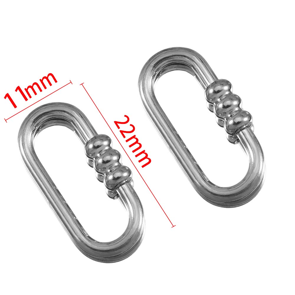 5pcs Stainless Steel D Oval Heart Shape Locking Carabiner Screw Clip Link Hook For DIY Keychain Holder Necklace Jewelry Making