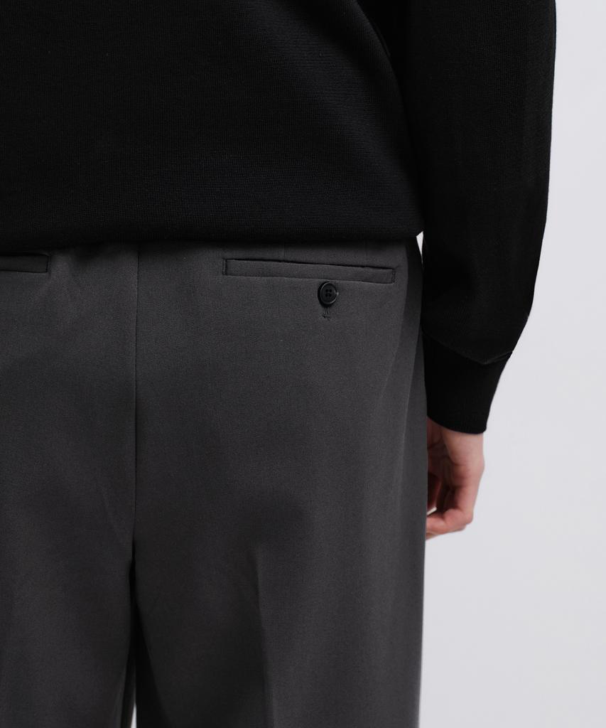 MUSINSA STANDARD Real Wide Hidden Banding Slacks [Gunmetal]