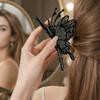 Large Metal Hair Claw Clip for Women High-End Design Rhinestone Butterfly Style Hair Accessories for Updo and Hair Styling