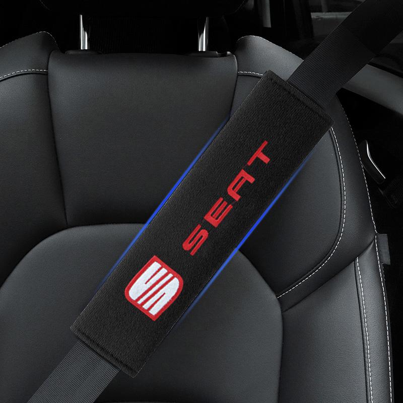 2Pcs Car Seat Shoulder Belt Cover Protector Pad Auto Accessories For SEAT Leon 5F Ibiza 5 6 MII Altea Toledo 3 Cordoba Alhambra