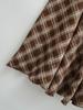 Triangle Panel High-Waisted Plaid A-Line Skirt - Women's Autumn/Winter Retro Style