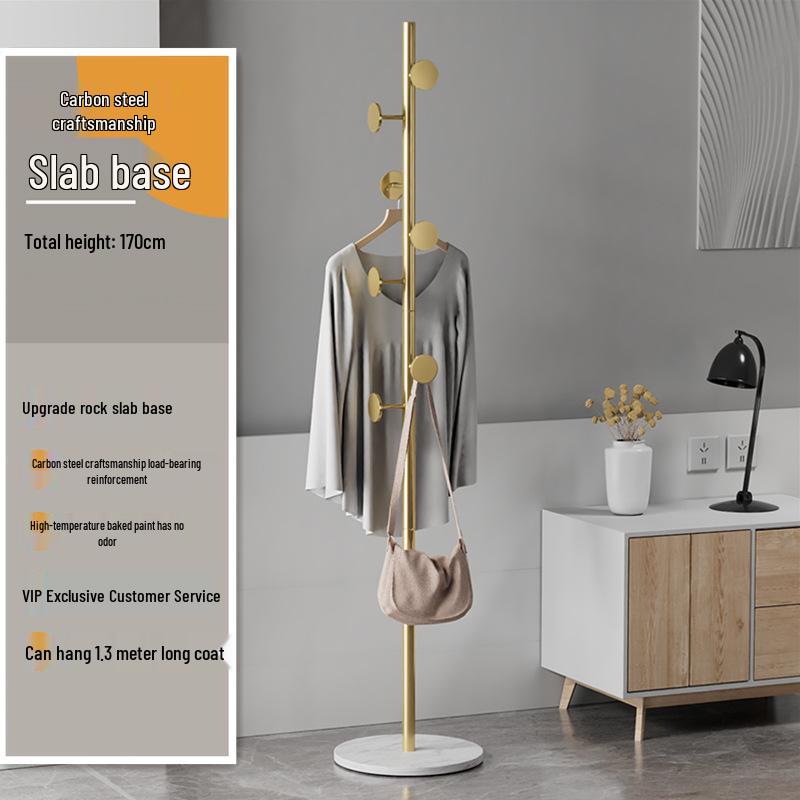 Luxury Metal Coat and Hat Stand with Rock Board for Bedroom or Entryway