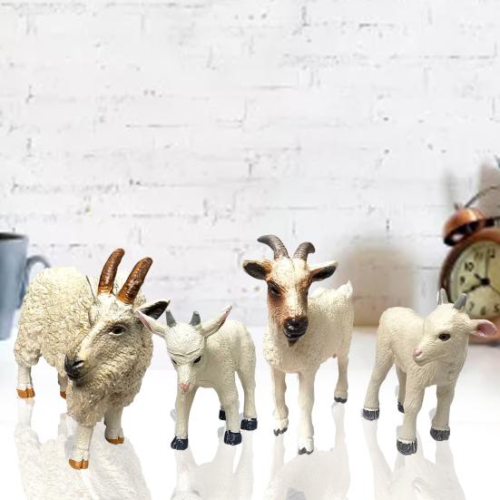 Animal Model Lovely Shape Collectible PVC Simulation Goat Model Figure for Gift