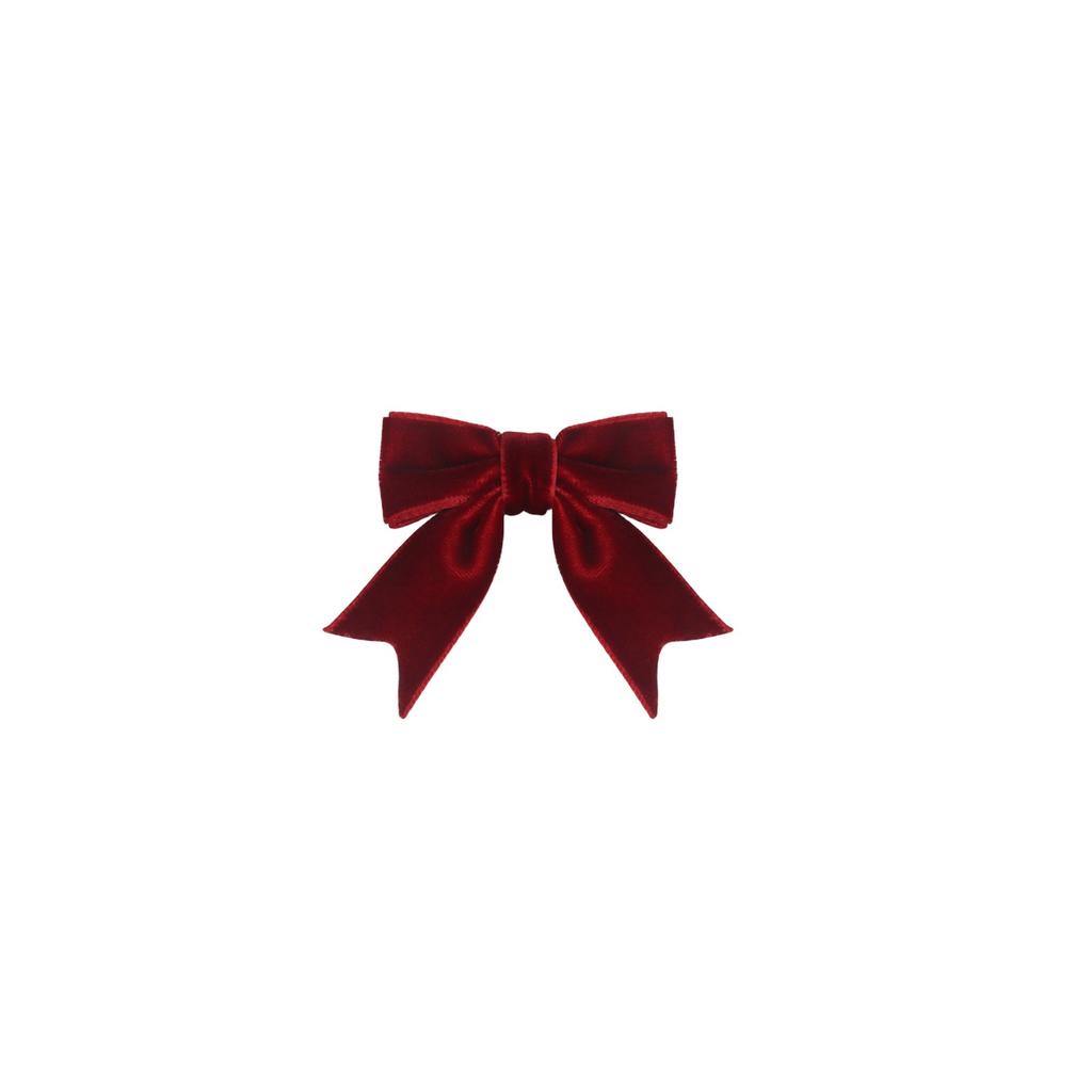 Christmas Red And Green Velvet Ribbon Bow Handmade Tailcoat Cutting Christmas Tree Gift Box Decoration Bow