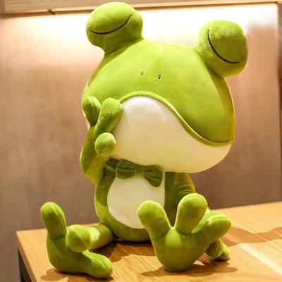 Adorable Green Frog Prince Plush Toy with Long Legs